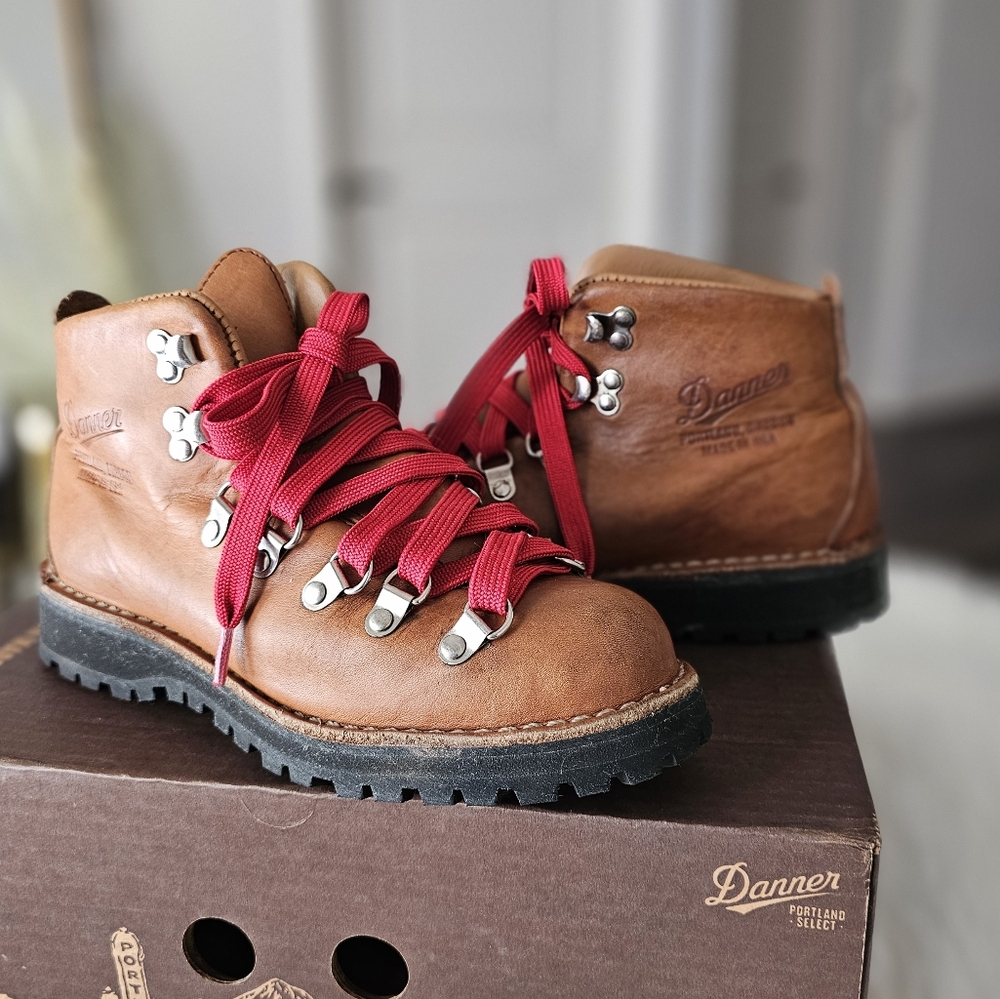 Danner Brown Ankle Boots with Red Laces
